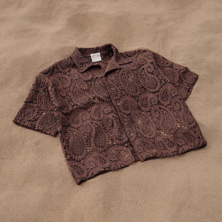 Dame spidsbluse i elegant paisleydesign Stilla