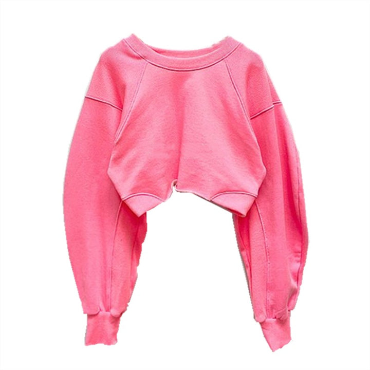 Kvindernes cropped sweatshirt med voluminøse ærmer Stilla 1772505824