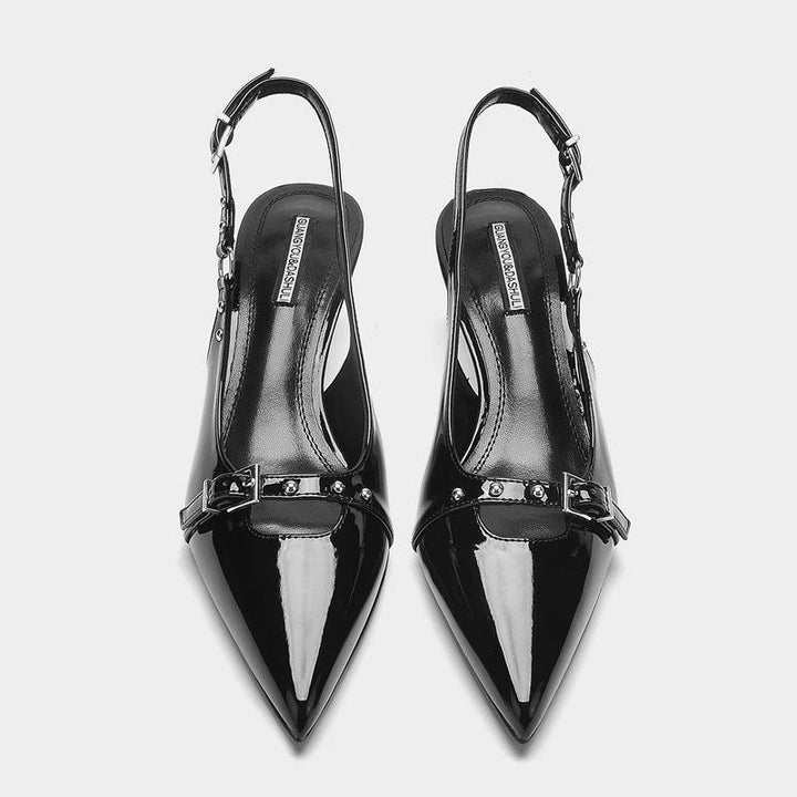 Dame Slingback High Heels med justerbar rem og blank overflade Stilla