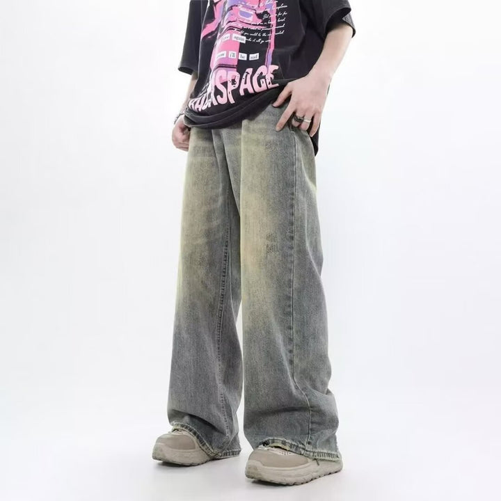Herrer Behagelige Wide-Leg Jeans med moderne vask og afslappet snit Stilla