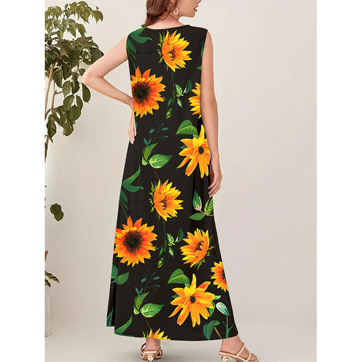 Dame maxikjole med blomsterprint Stilla