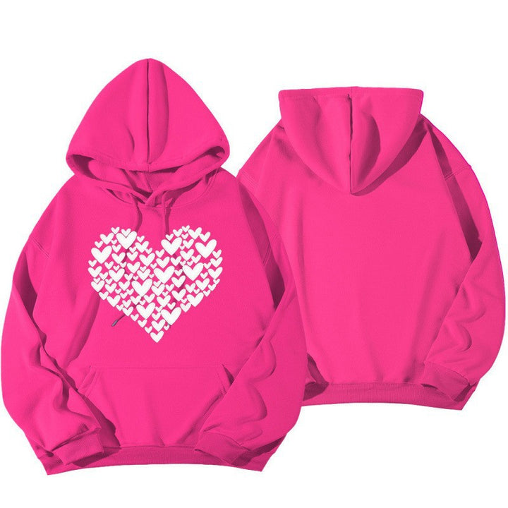 Kvinders hætte Sweatshirt med stort hjerte design Skovae