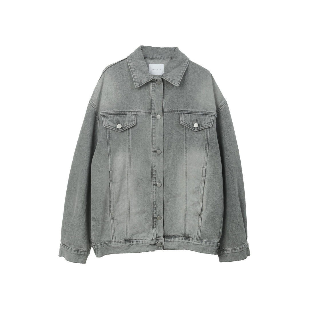 Dame Oversized Jeansjakke med afslappet pasform og justerbar krave Stilla