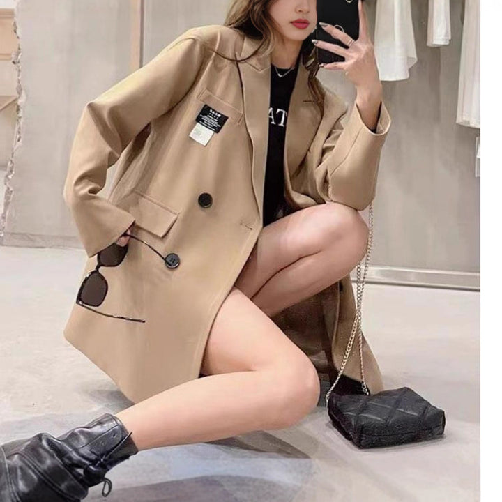 Kvinders oversized blazer med tekstureret stof Stilla