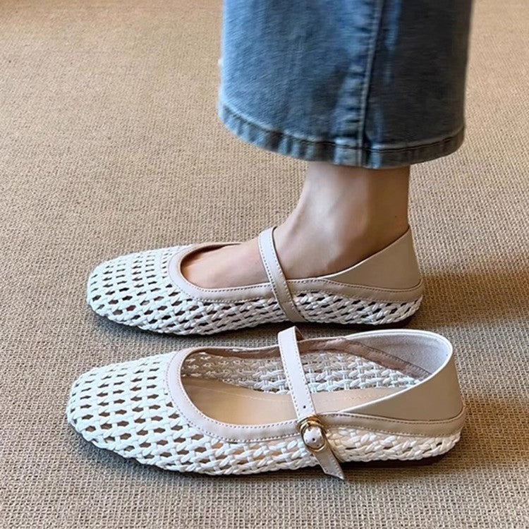 Dame Bekvemme Vevet Mary Jane Flats Stilla