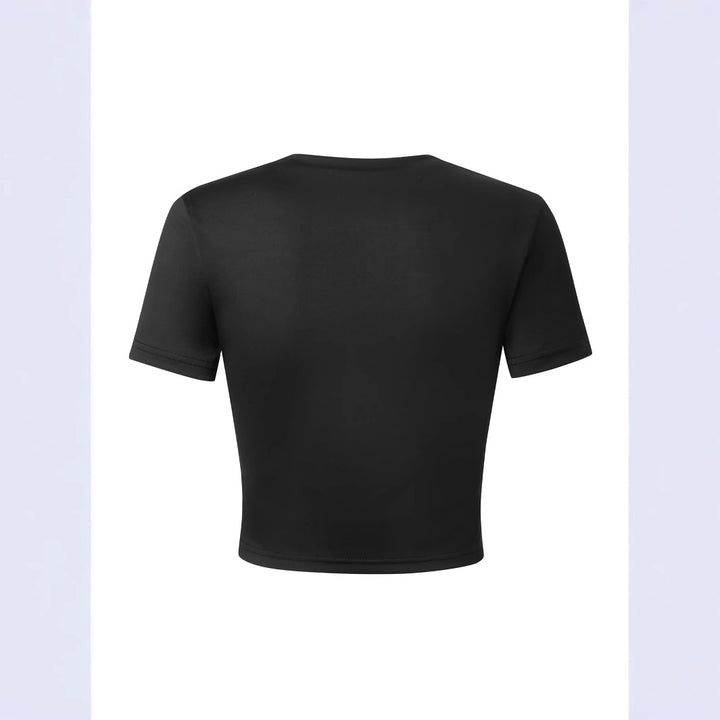 Dame Crop-T-Shirt med motiverende tekst Skovae