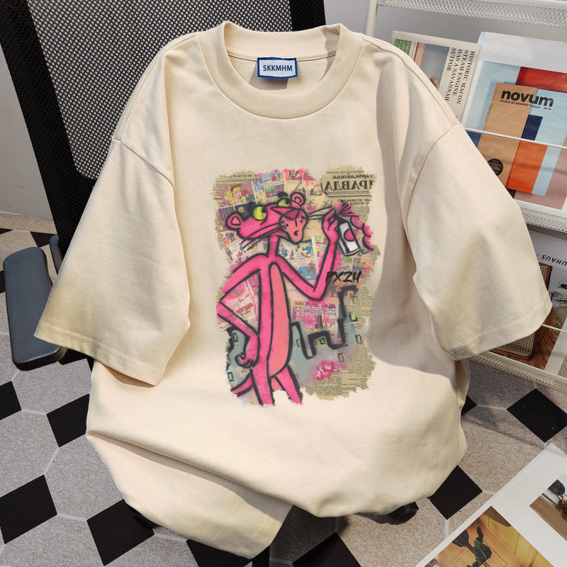 Dame Oversized T-Shirt med kreativt cartoon-tryk Stilla