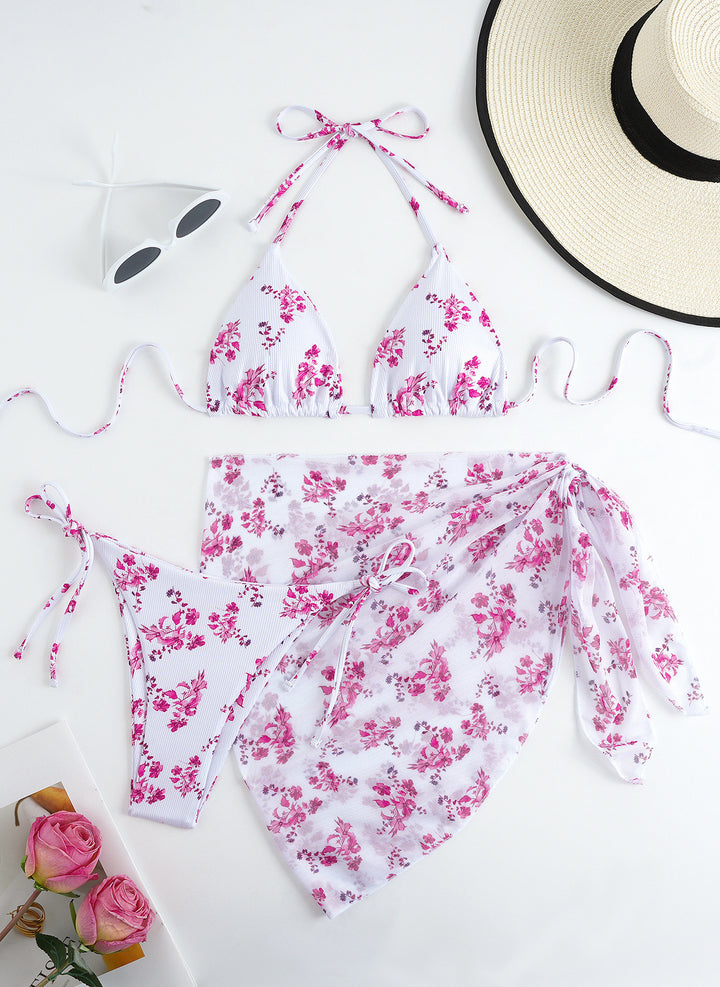 Dame Triangel-Bikini-Sæt med elegant Pashmina Skovae