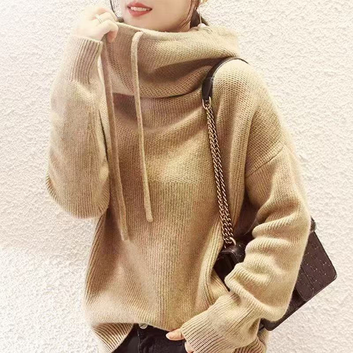 Femme Cozy Høj Hals Pullover Trøje Stilla