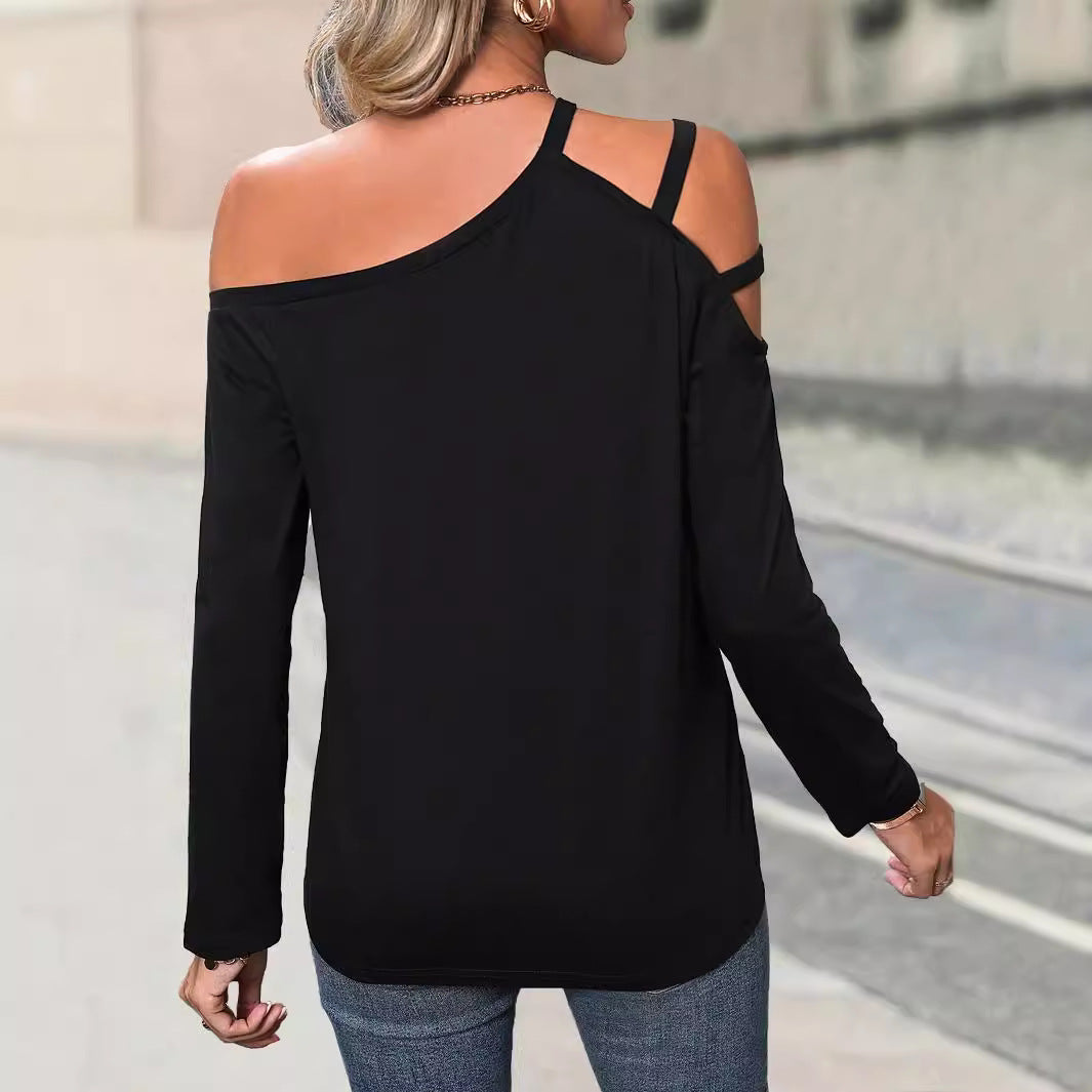 Kvinders top med off-the-shoulder design og fashionable stropper Stilla