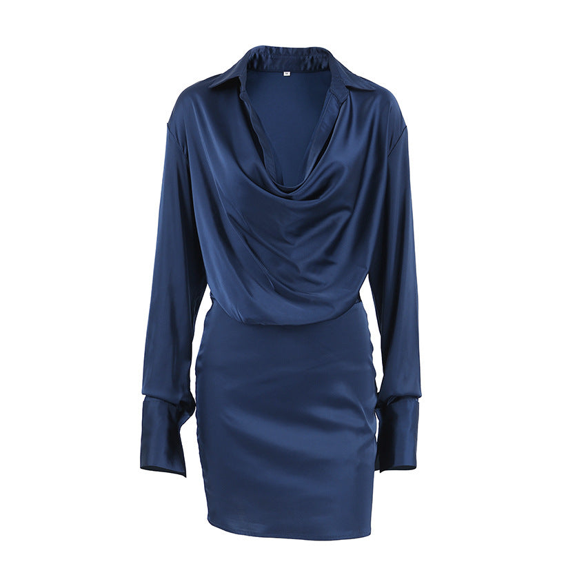 Dame Oversized Minikjole med moderne asymmetrisk snit og smart drapering Stilla