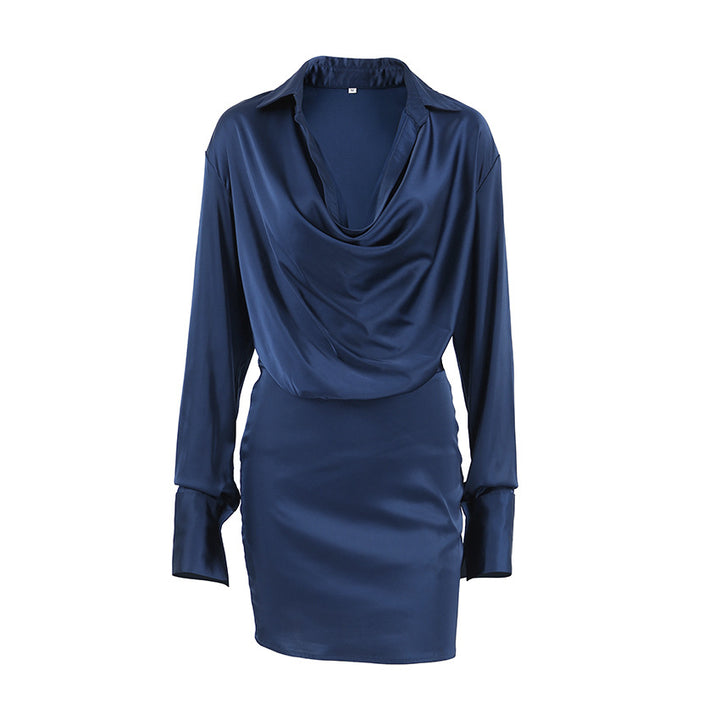 Dame Oversized Minikjole med moderne asymmetrisk snit og smart drapering Stilla