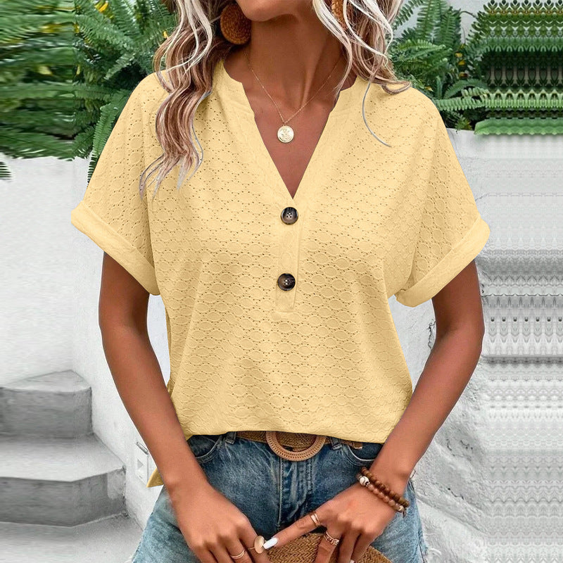 Dame Fritid Knap Bluse Stilla