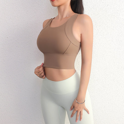 Dame Sporty Crop-Top med Racerback og fugttransporterende materiale Stilla