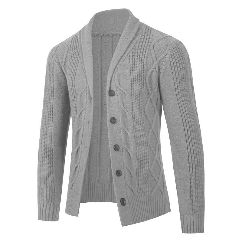 Herre Struktureret Kabelstrik Cardigan Pullover Stilla
