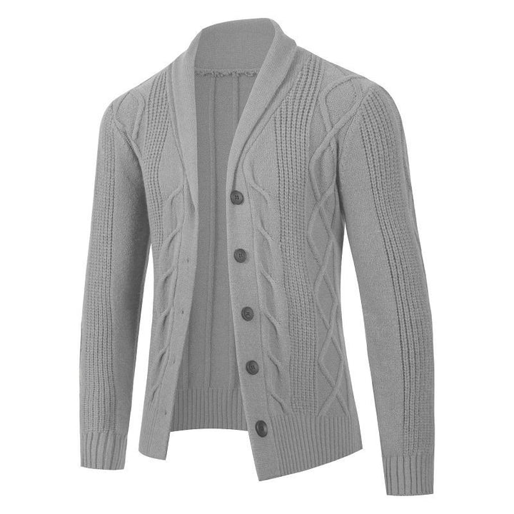 Herre Struktureret Kabelstrik Cardigan Pullover Stilla