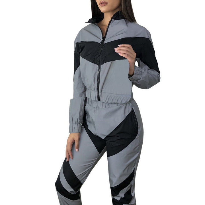 Dame tracksuit med trendy farveblok design og elastik i taljen Stilla