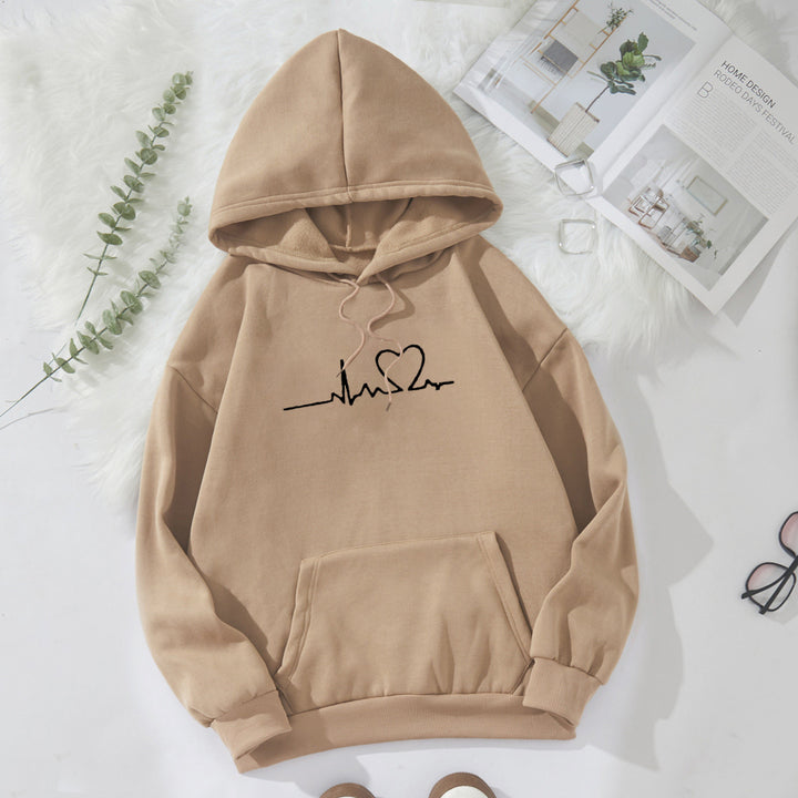 Kvinders hoodie med hjerte banksymptom Skovae