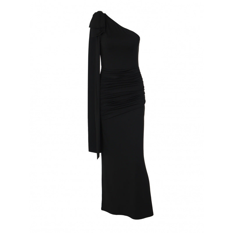Damen Elegantes Wickelkleid mit asymmetrischem Ausschnitt und Schulterdetails Skovae