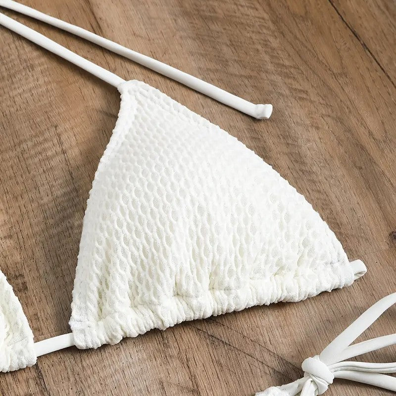 Dame Mesh-badedragt med bundet top og høj talje Skovae