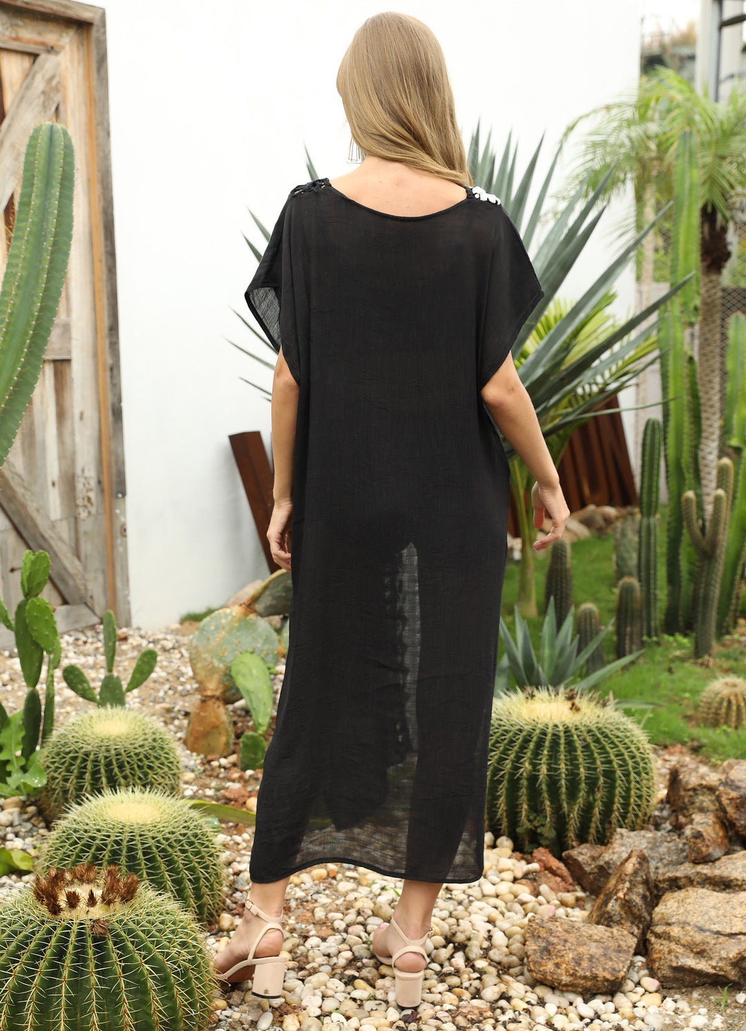 Femme Bohemian Strand-Cover-Up Kjole med udsøgte hæklede udsmykninger Stilla