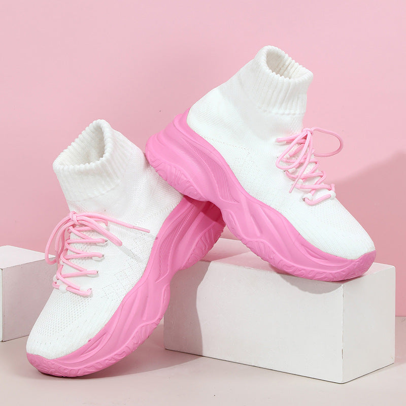 Dame Høj Strik-Sneakers med elastisk pasform og støddæmpende sål Stilla