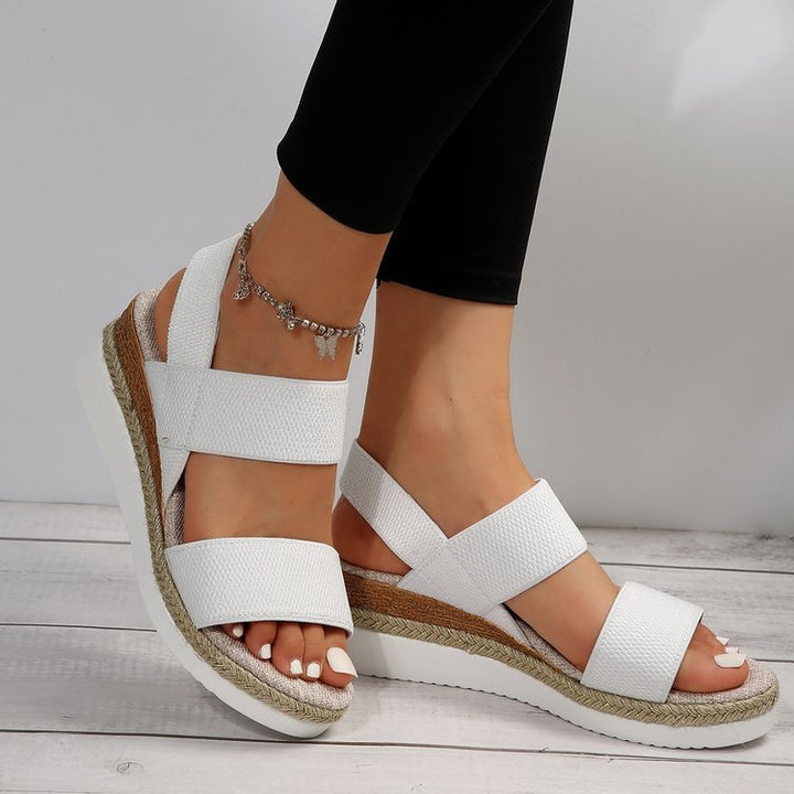 Dame Wedge-sandaler med polstret sål og elastiske remme Stilla
