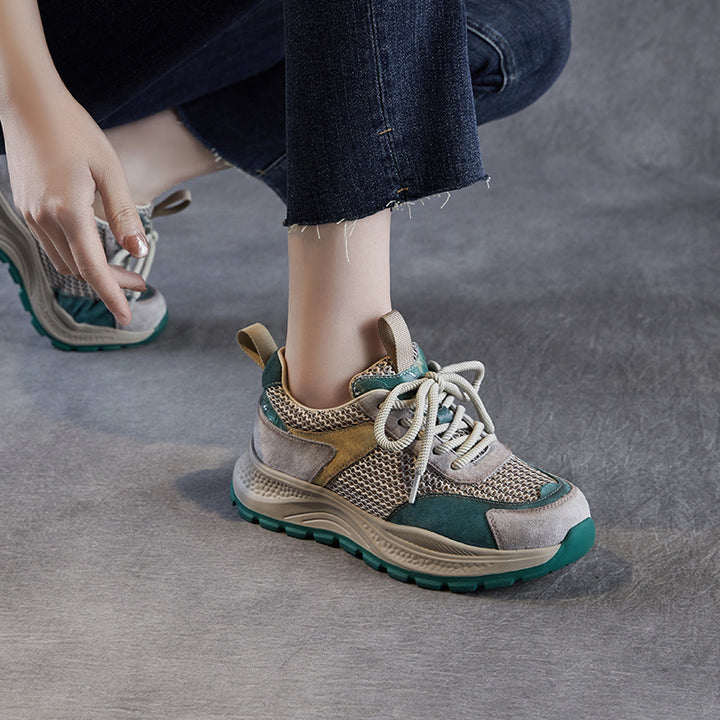 Dame åndbare snørrebånd mode sneakers med struktureret mesh Stilla