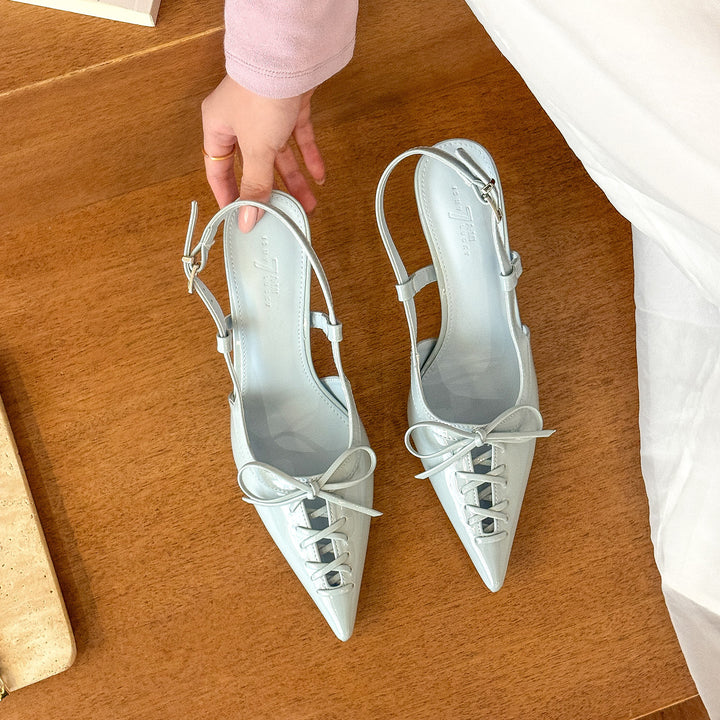 Dame elegante spidse Slingback-hæle med spidse detaljer Stilla