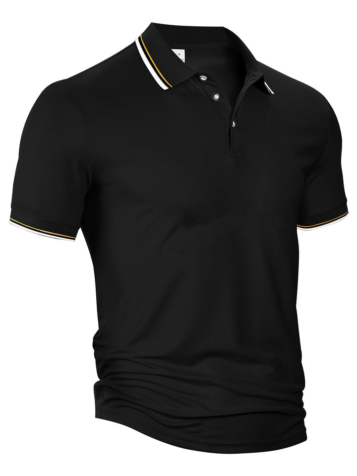 Herrer polo t-shirt med åndbar struktur og modige accenter Stilla