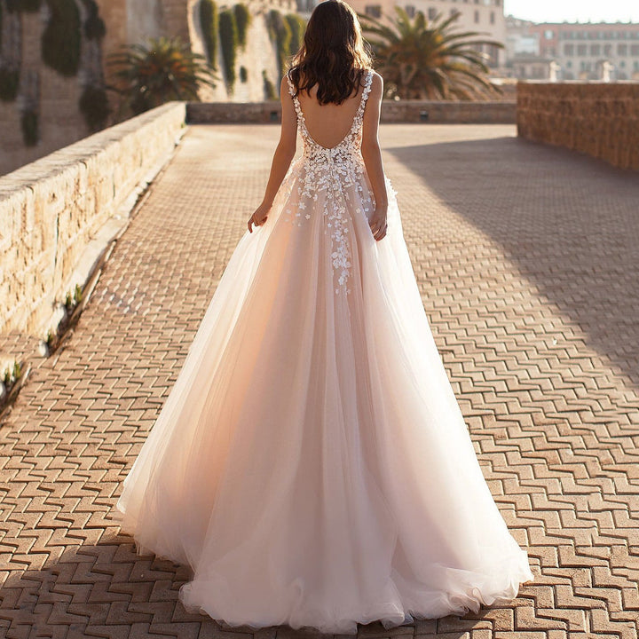 Stilla | Elegant Bryllupskjole Broderi Lang Skirt
