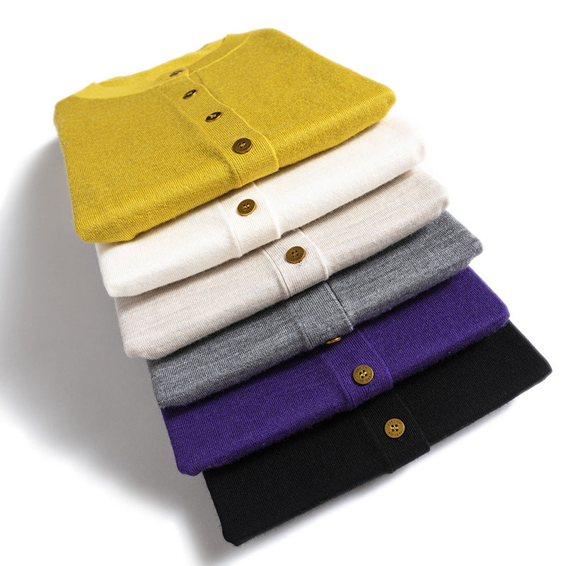 Dame Button-Up Cardigan med dekorative knapper Stilla