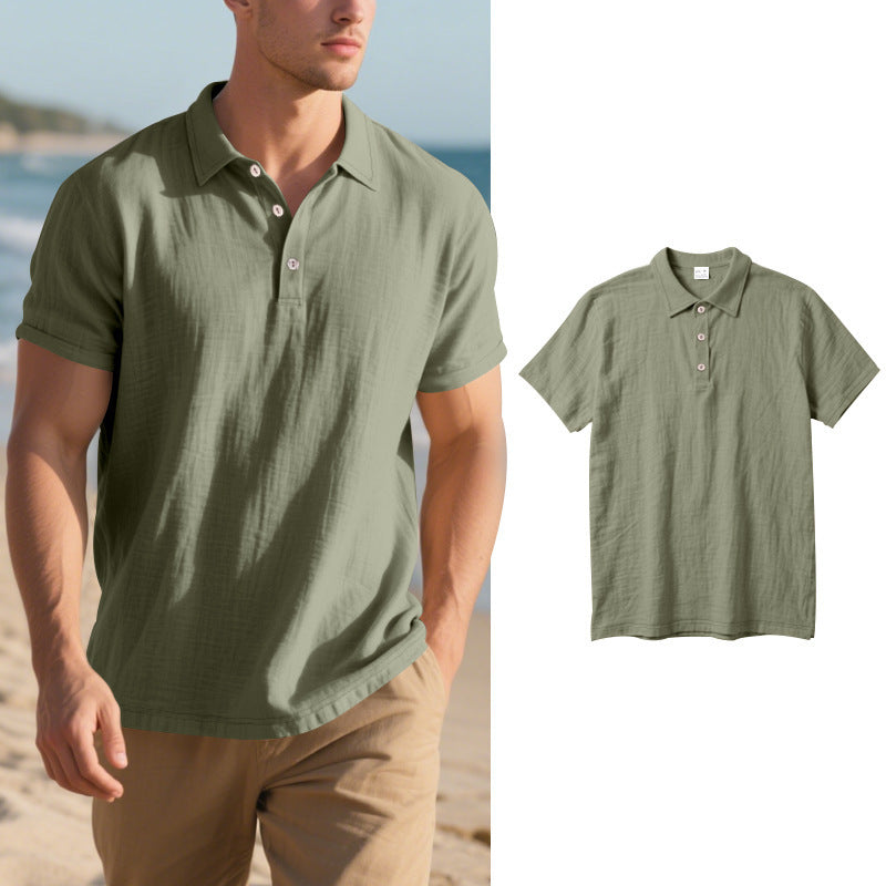 Herrer Poloshirt i åndbart bomuldsblanding med klassisk krave Stilla