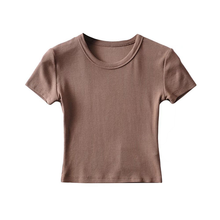 Damer cropped T-shirt med elastisk pasform og rund halsudskæring Stilla