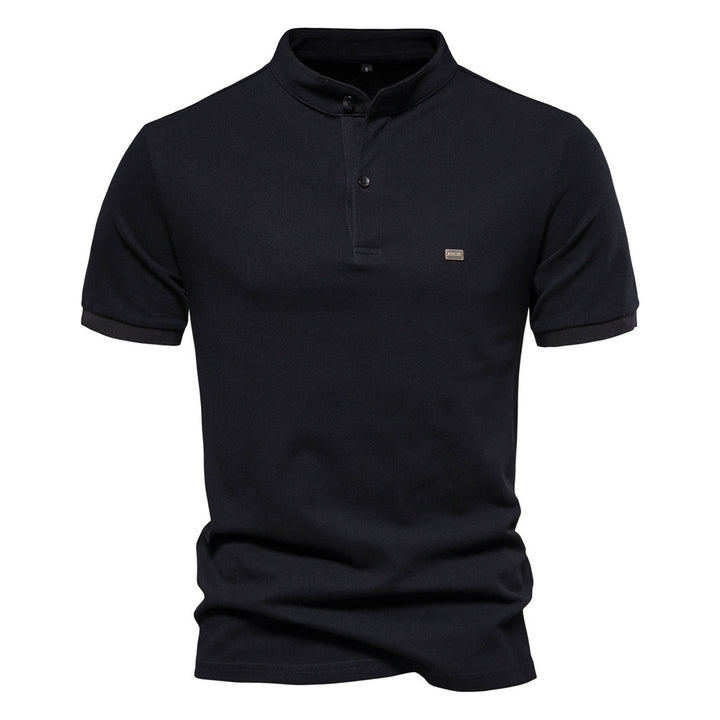 Herrer Poloshirt med moderne ståkrave og kvalitets bomuldsblanding Stilla