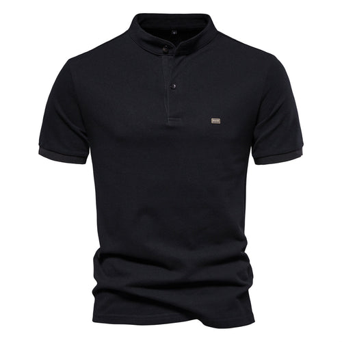 Herrer Poloshirt med moderne ståkrave og kvalitets bomuldsblanding Stilla