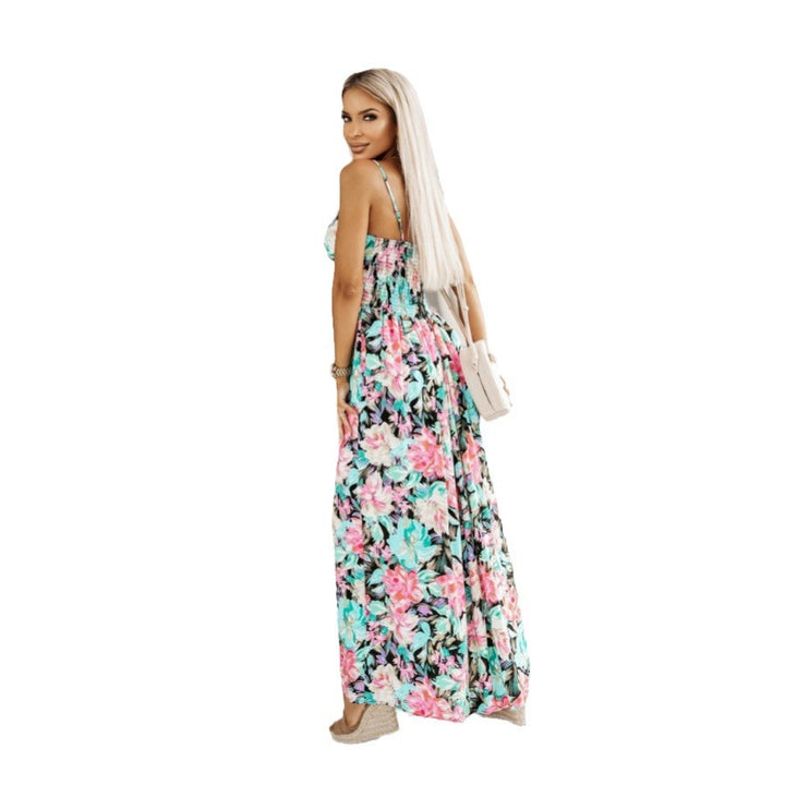 Dame Floral Maxikjole med justerbare stropper Stilla