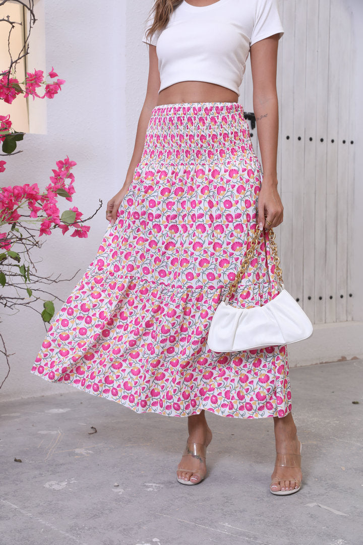 Dame Maxi Nederdel i Boho Stil Stilla