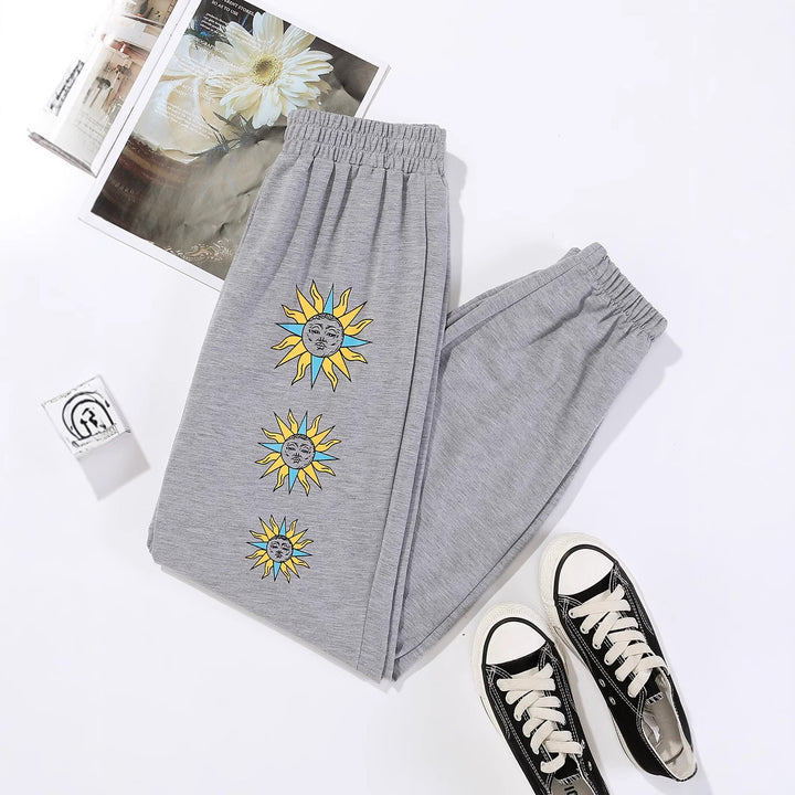 Kvinders behagelige sweatpants med trendy solmotiv Stilla