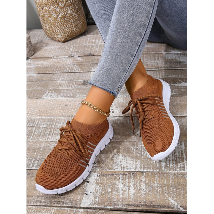 Dame åndbare sneakers med elastisk strikket overdel og skridsikker sål Stilla