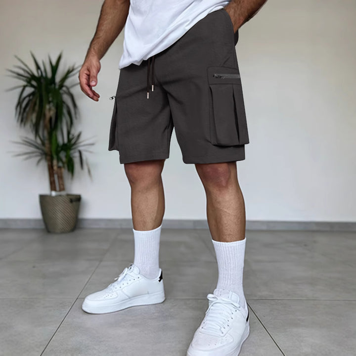 Herrer Utility Cargo Shorts med lynlåslommer Stilla