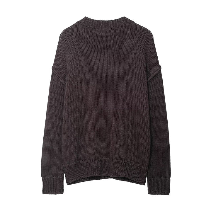 Dame afslappet sweater med oversized pasform og struktureret mønster Stilla