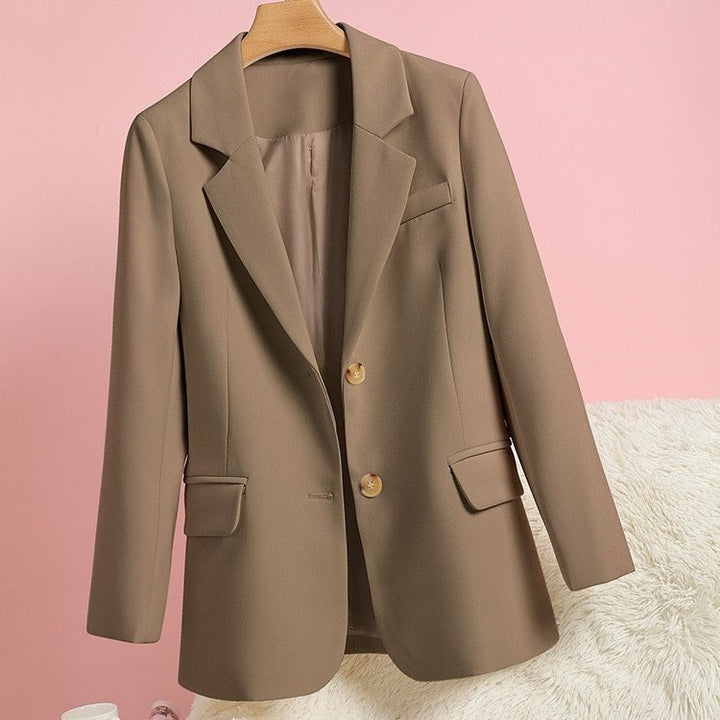 Damer elegant blazer med tidløst snit og gyldne knapdetaljer Stilla