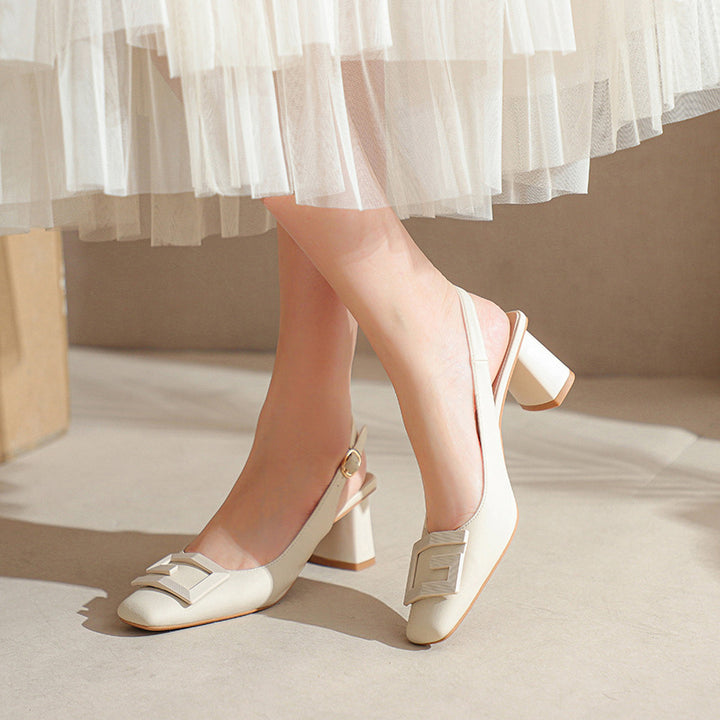 Kvinder Slingback Blokhælsko med elegant spænde-detalje Stilla