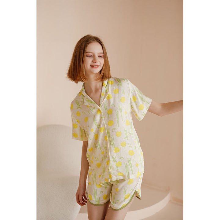 Dame pyjamasæt med blomsterdesign Stilla
