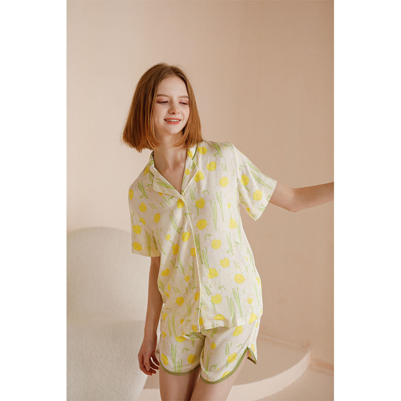 Dame Pyjamasæt med floralt design og åndbare egenskaber Stilla