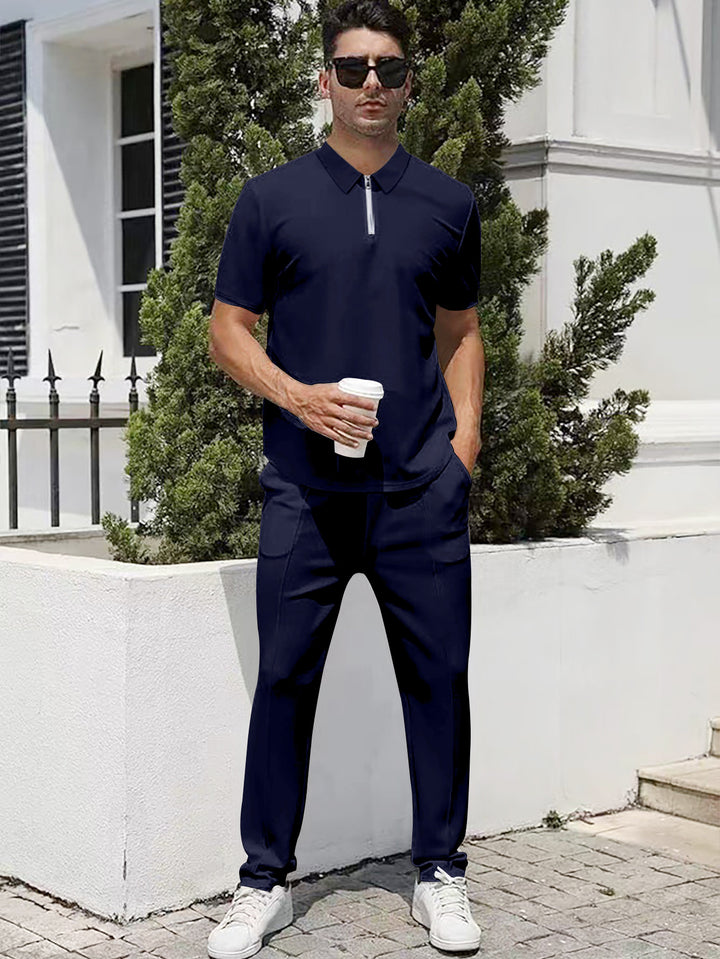 Herrer sporty polo shirt med moderne detaljer Stilla