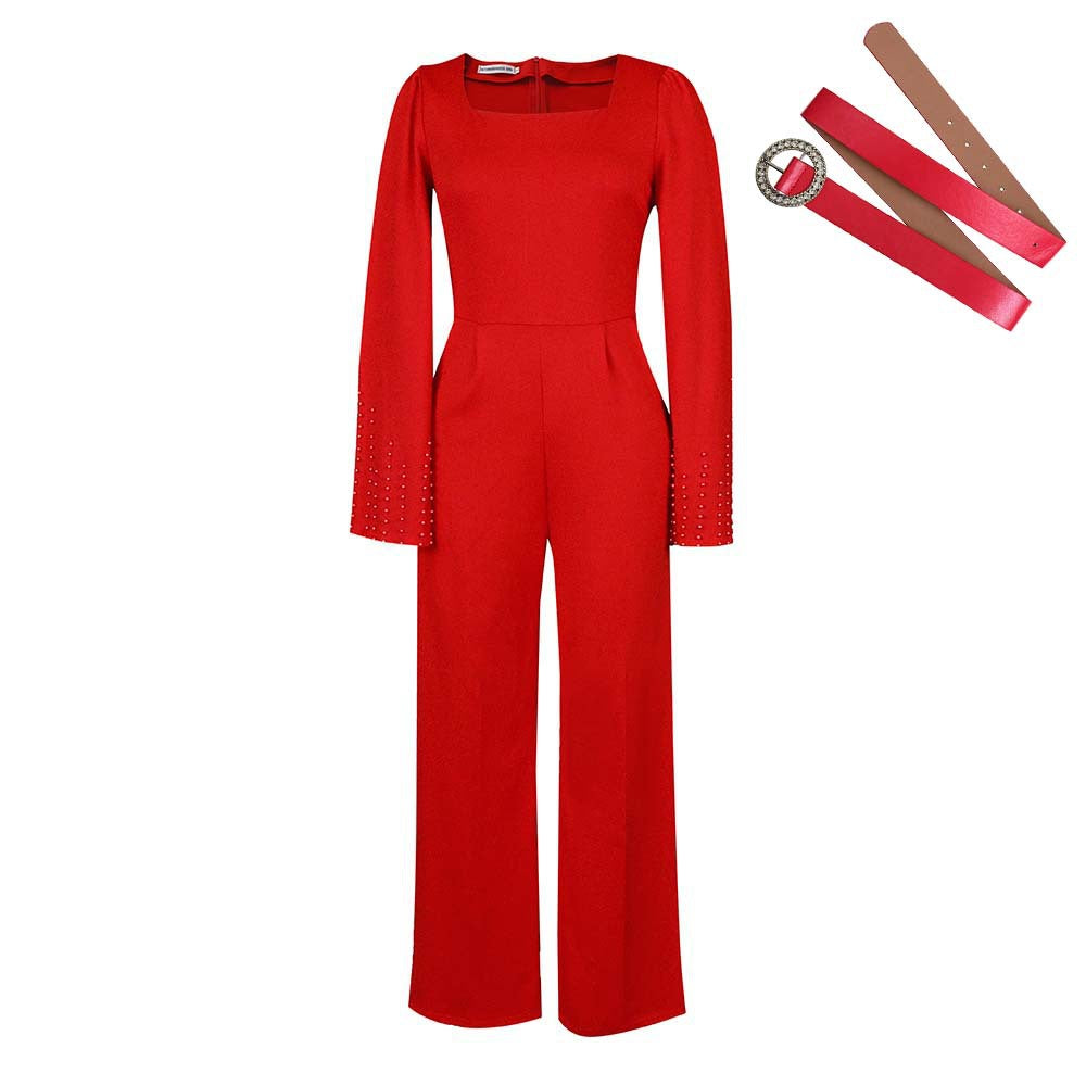 Dame Elegant Bodysuit med vidde ben og glitrende detaljer Stilla