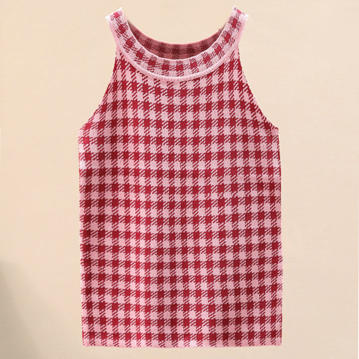 Kvinders sporty tanktop med chic ternet mønster Stilla