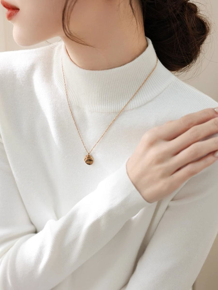Dame elegant turtleneck sweater lavet af højkvalitets bomuldsblanding Stilla